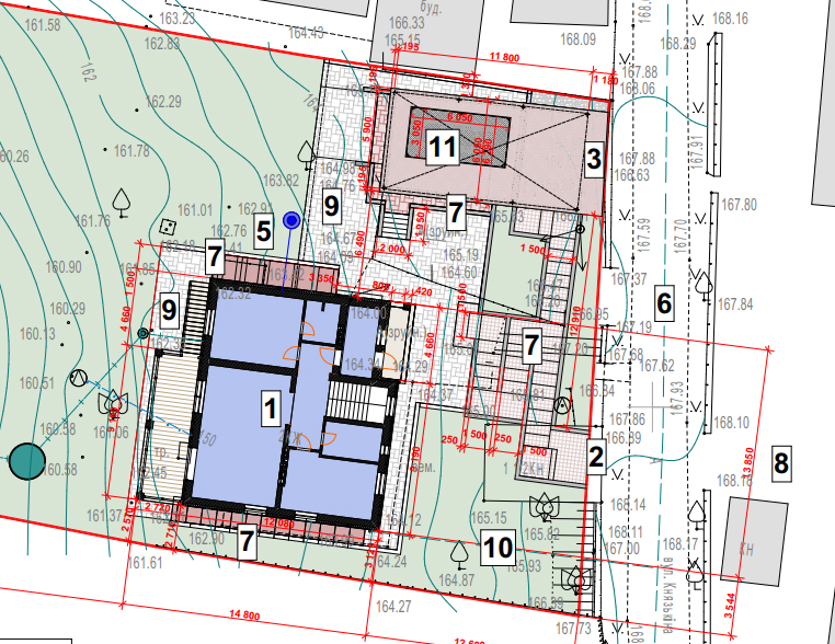 Пример генерального плана реконструкции дома в селе Хотов 2020 год